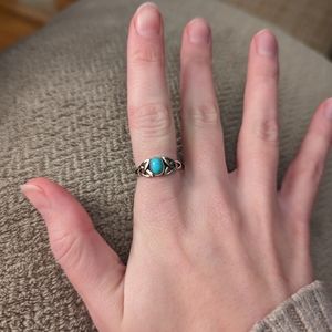 Sterling Silver Size 6.5 Turquoise Stone Ring